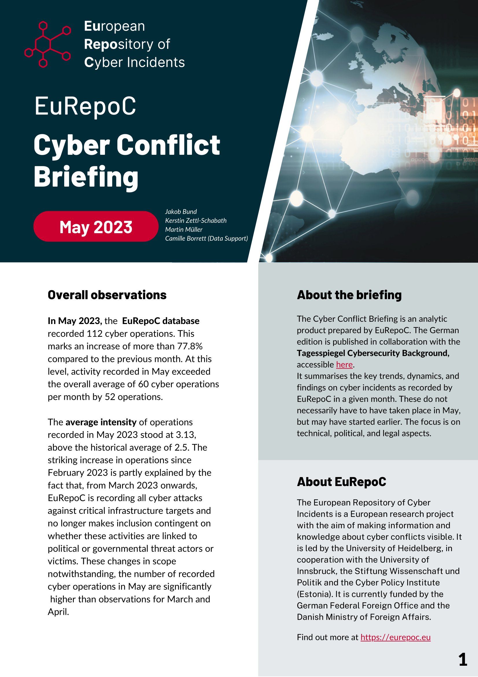 EuRepoC Cyberkonflikt-Briefing - Mai 2023