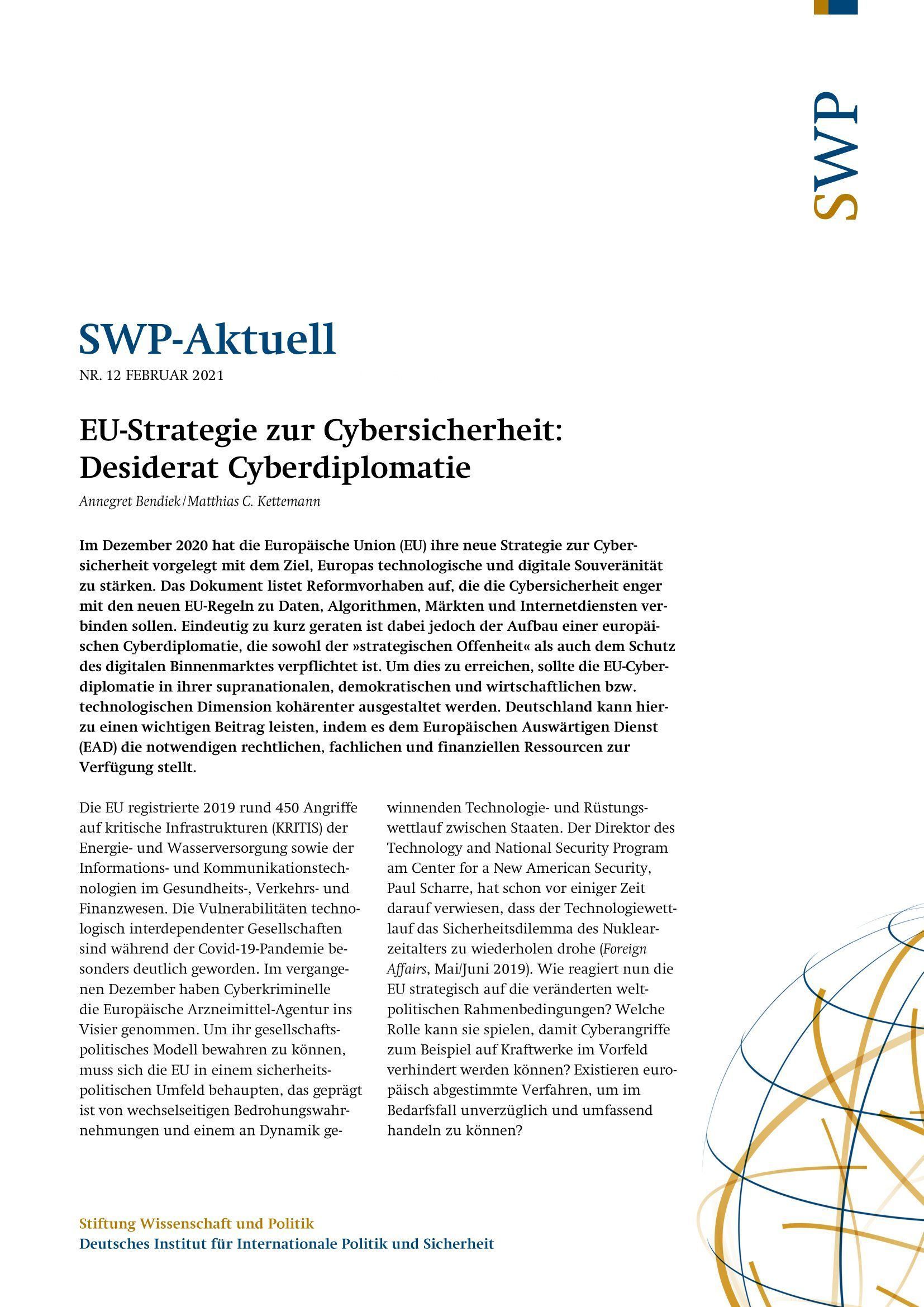 EU-Strategie zur Cybersicherheit: Desiderat Cyberdiplomatie