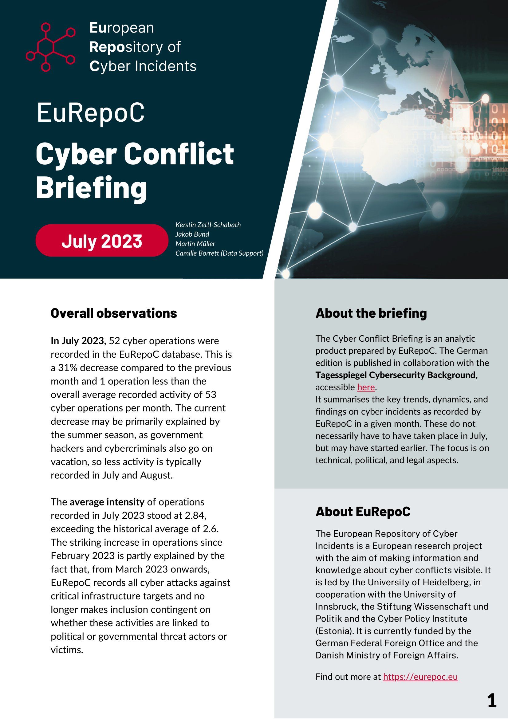 EuRepoC Cyber Conflict Briefing - July 2023