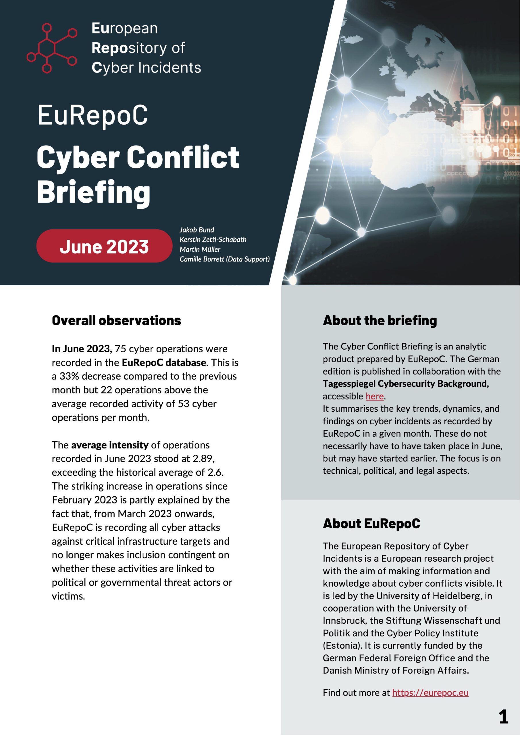 EuRepoC Cyber Conflict Briefing - June 2023