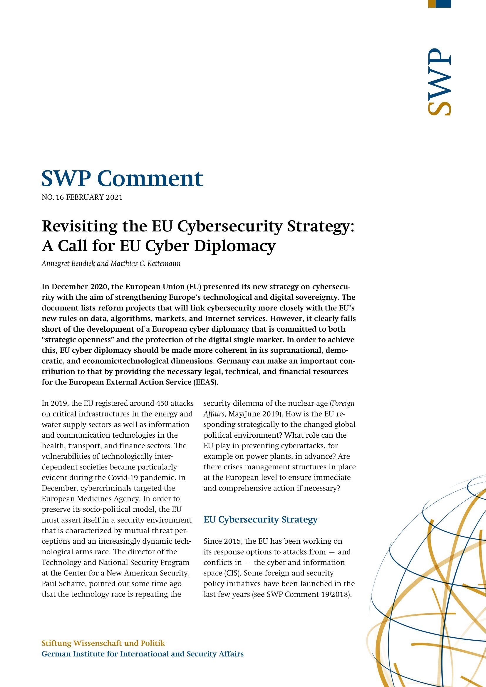 Revisiting the EU Cybersecurity Strategy: A Call for EU Cyber Diplomacy