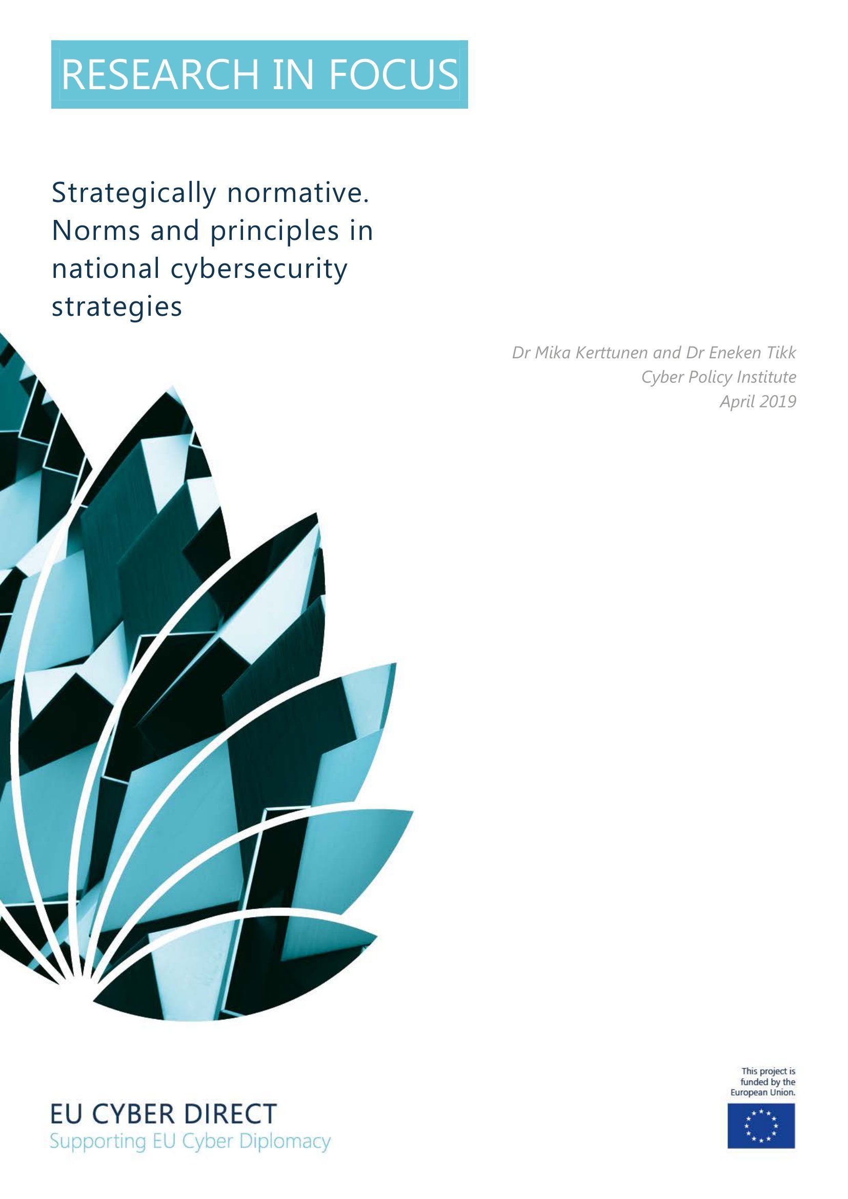 Strategically normative. Norms and principles in national cybersecurity strategies
