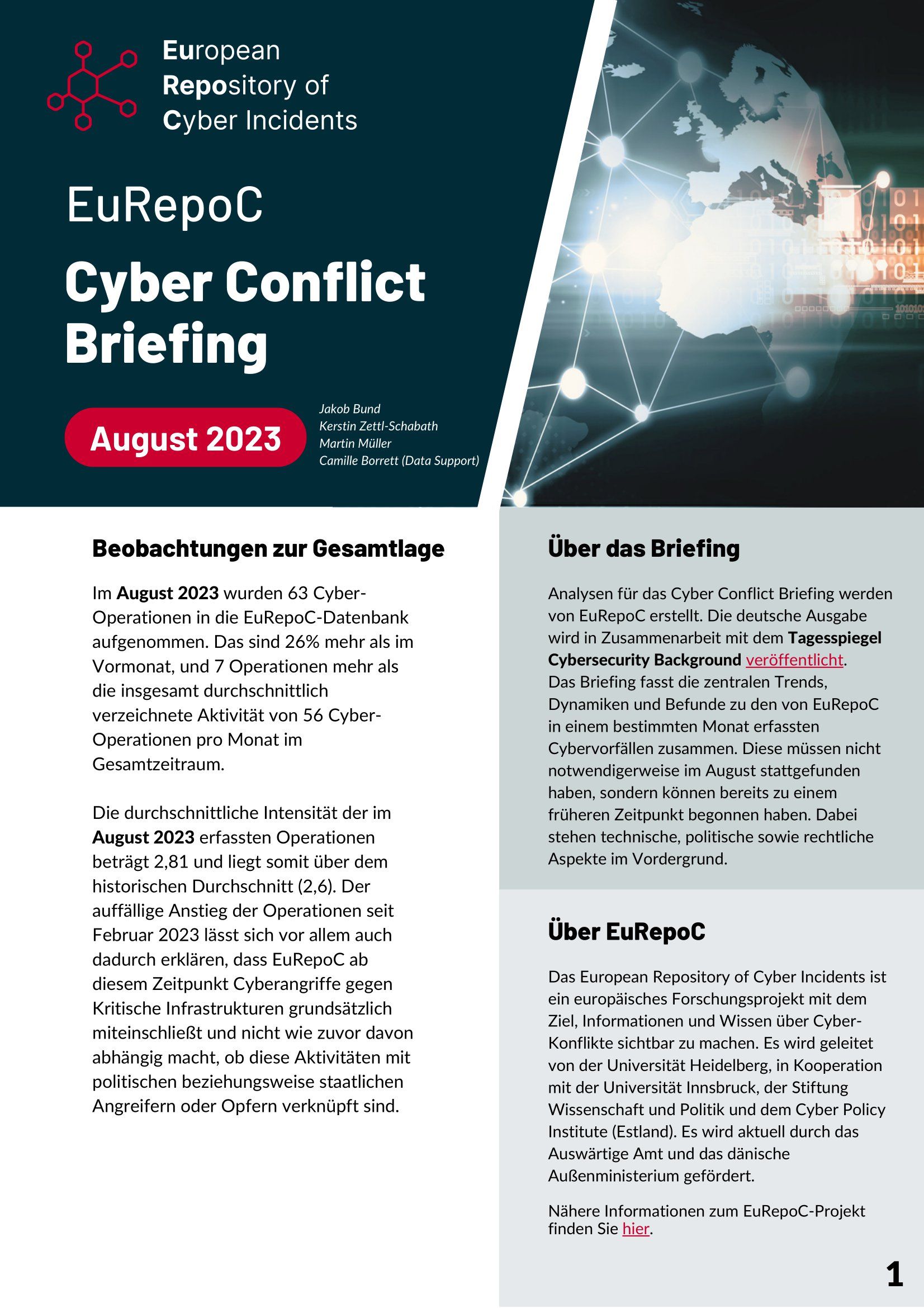 EuRepoC Cyberkonflikt-Briefing - August 2023