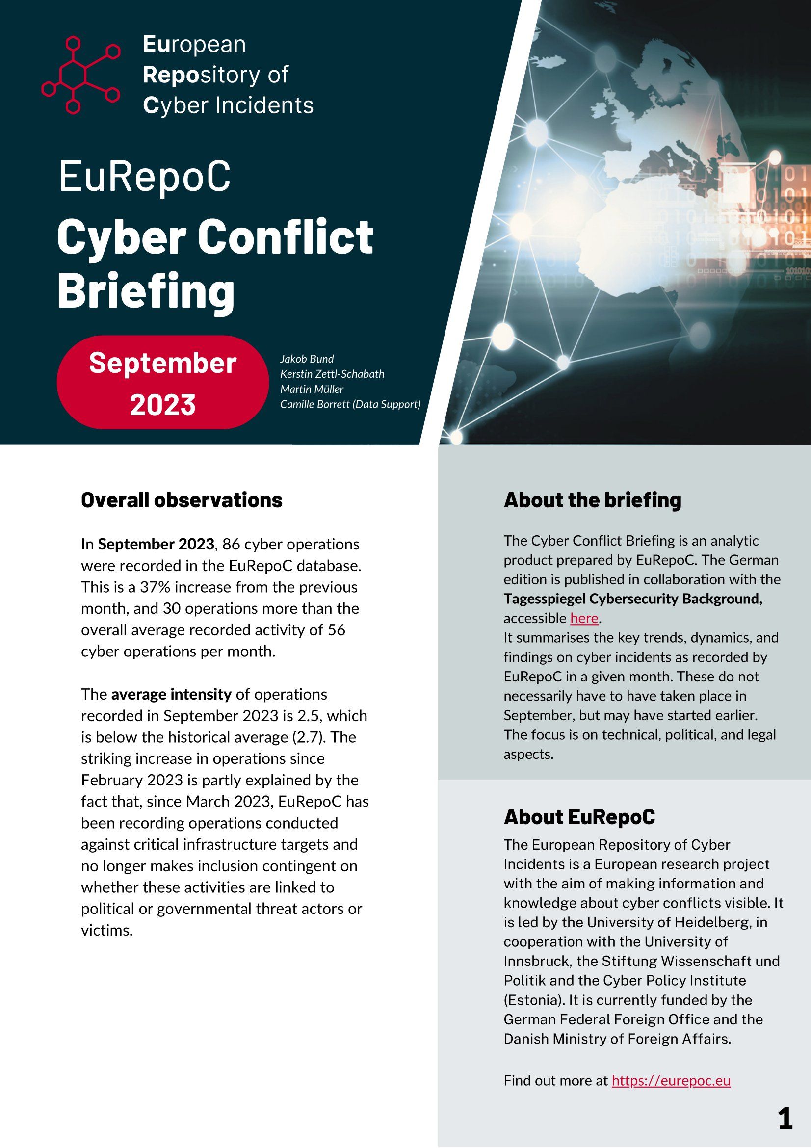 EuRepoC Cyber Conflict Briefing - September 2023
