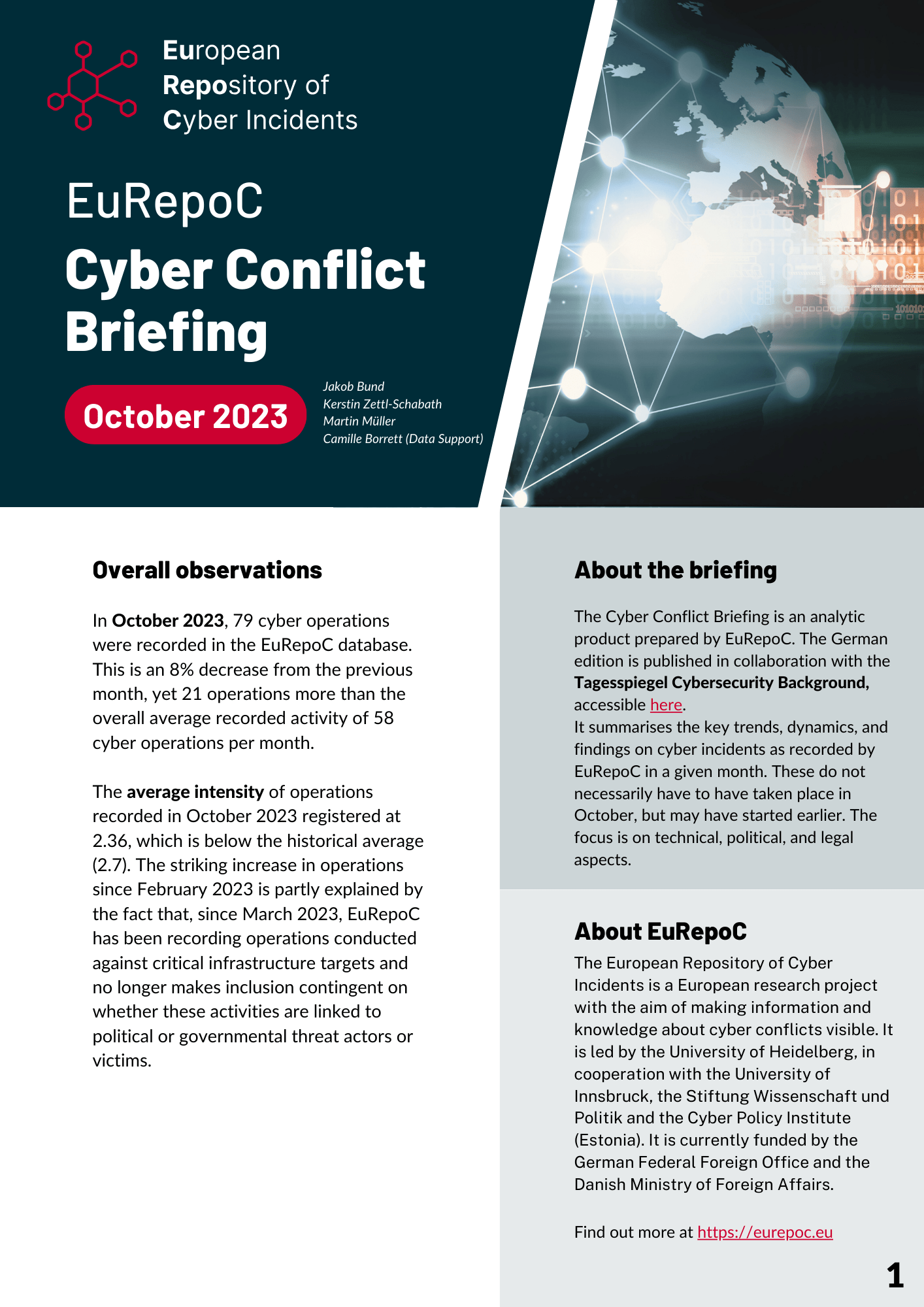 EuRepoC Cyber Conflict Briefing – October 2023
