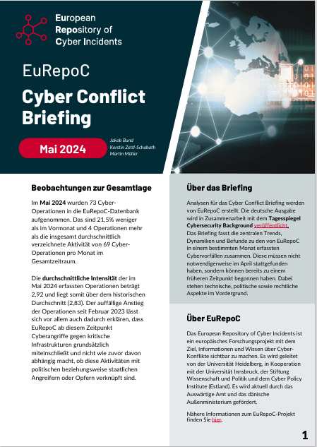 EuRepoC Cyberkonflikt-Briefing - Mai 2024