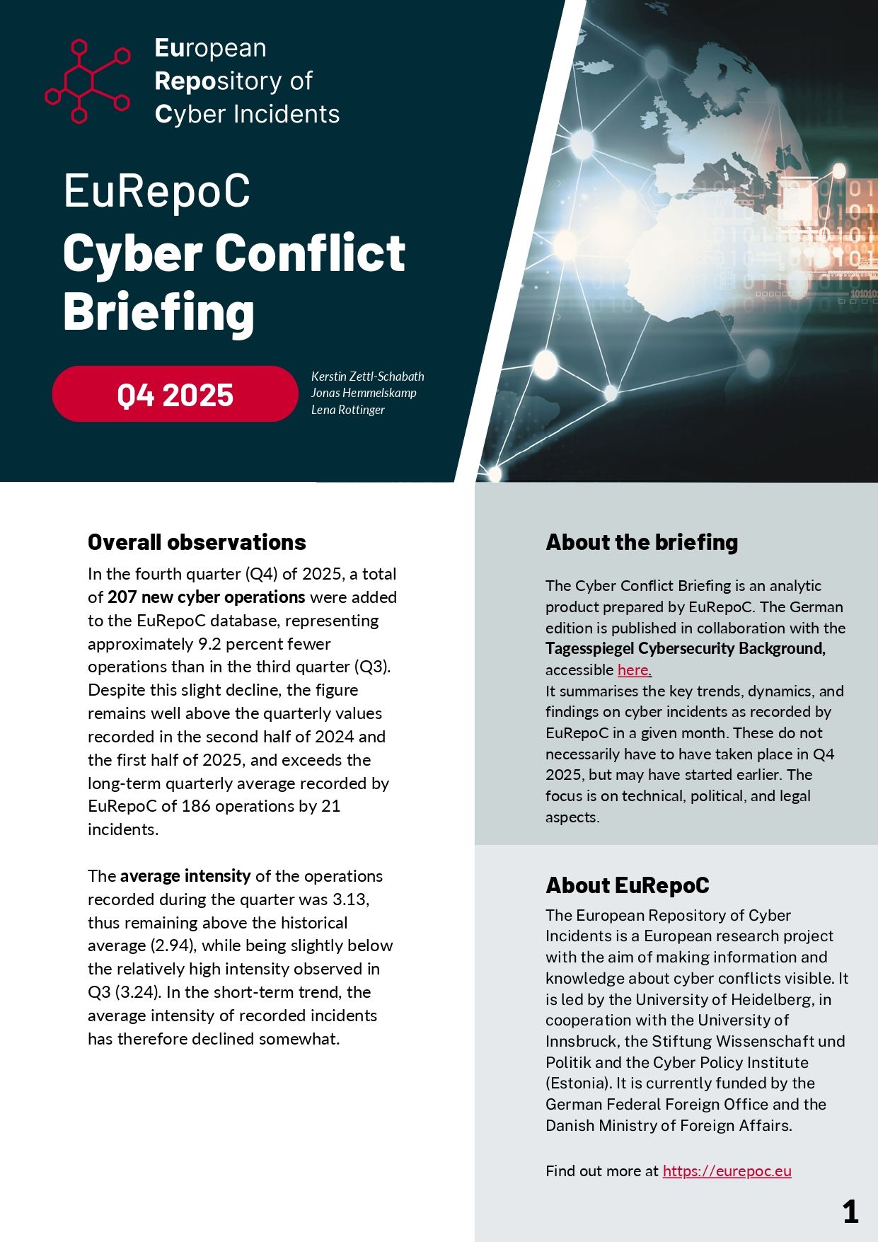 EuRepoC Cyber Conflict Briefing – Q4 2025