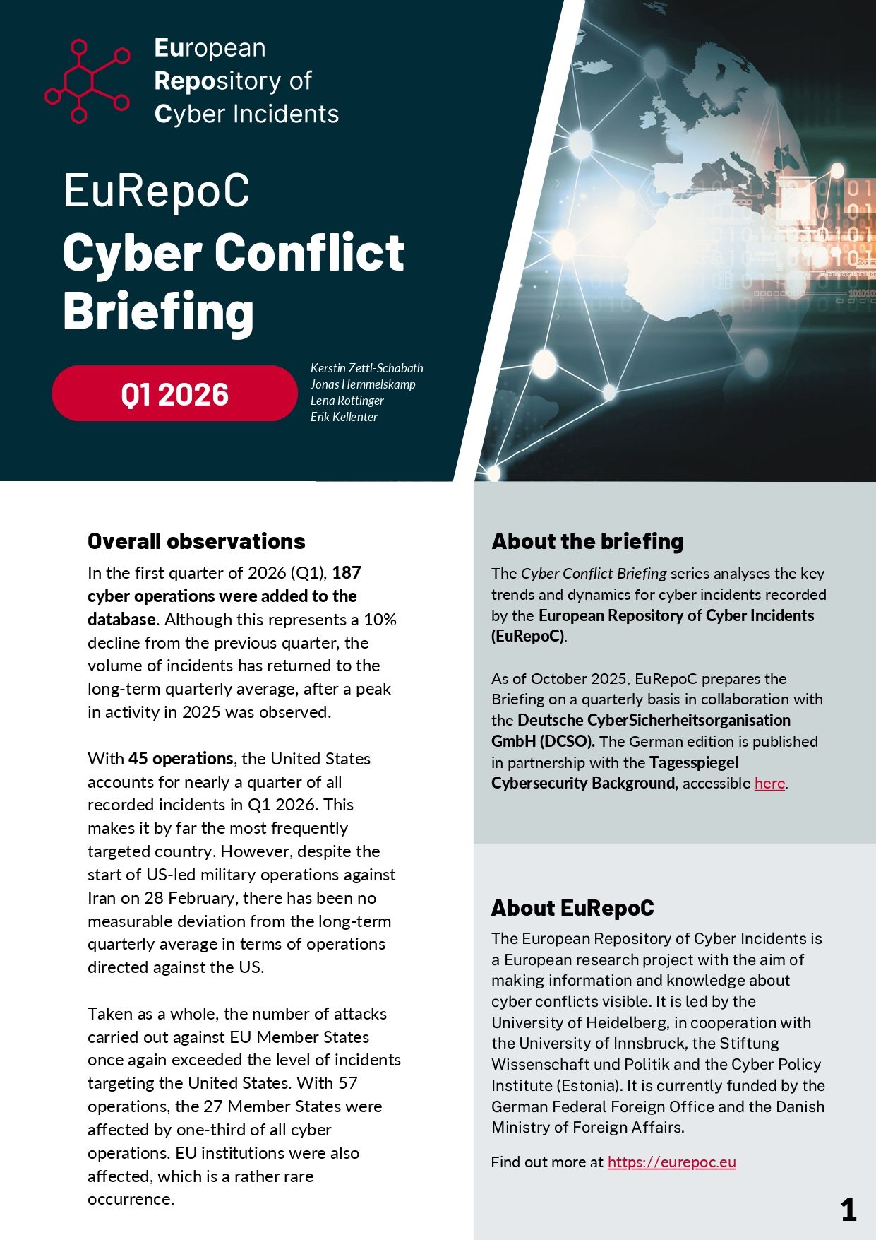 EuRepoC Cyber Conflict Briefing – Q1 2026