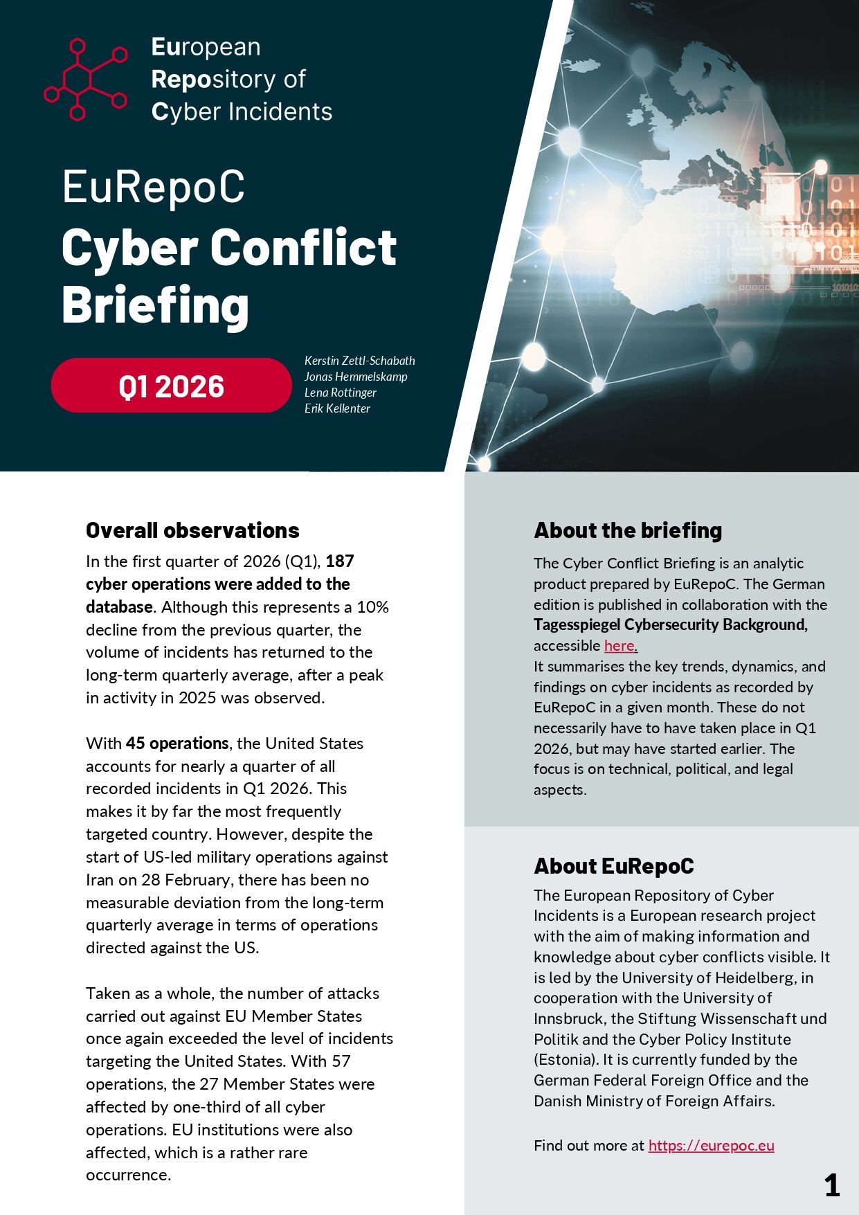 EuRepoC Cyber Conflict Briefing – Q1 2026