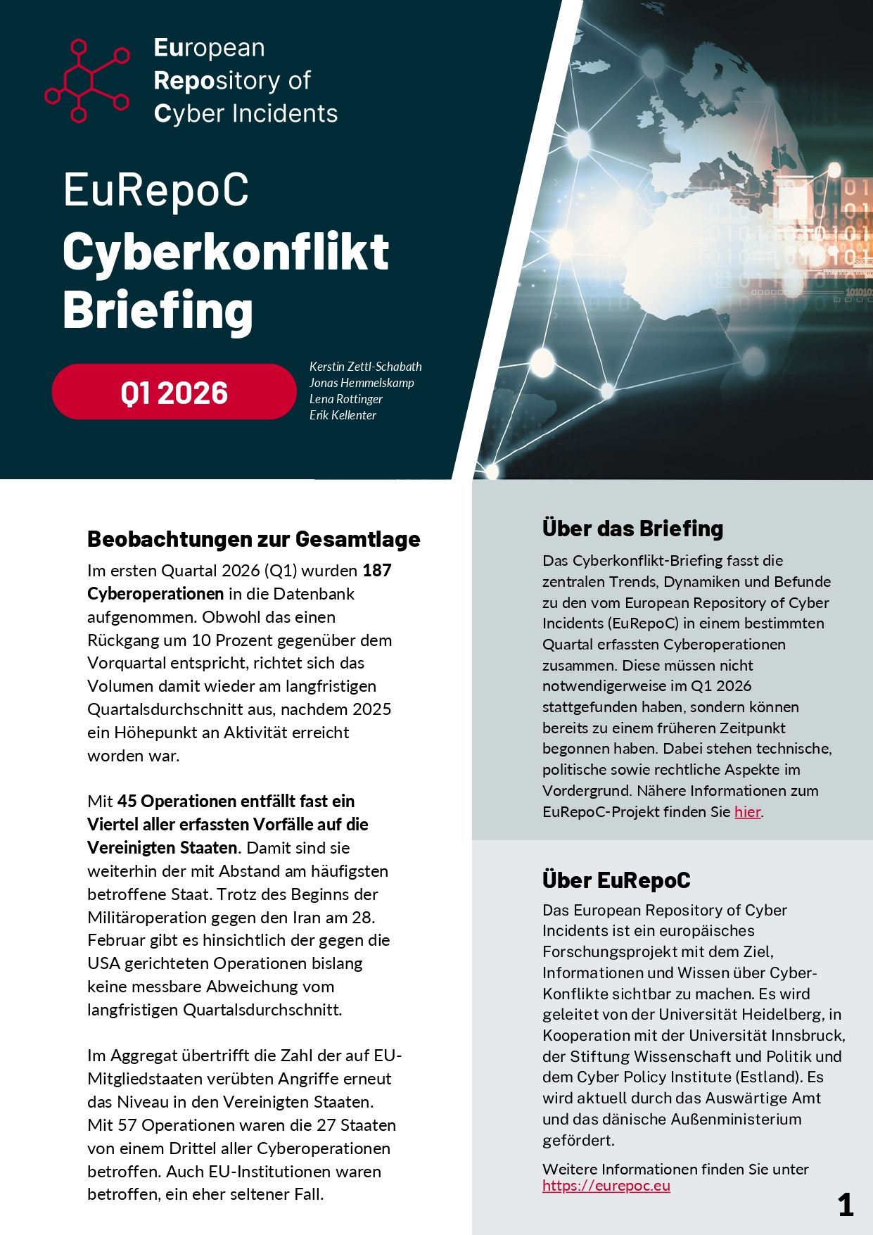 EuRepoC Cyberkonflikt-Briefing – Q1 2026