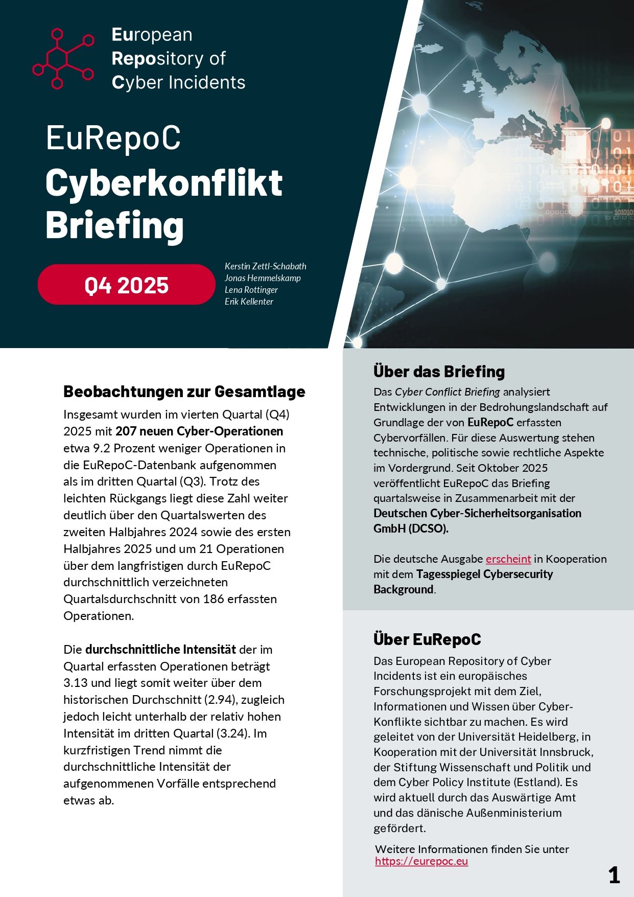 EuRepoC Cyberkonflikt-Briefing – Q4 2025