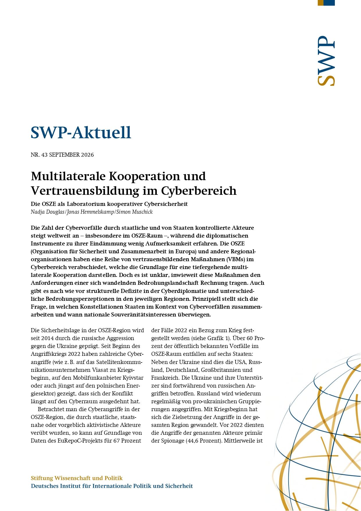 Multilaterale Kooperation und Vertrauensbildung im Cyberbereich